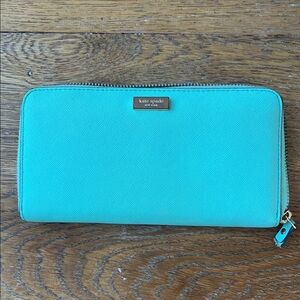 Kate Spade Aqua Zip-Around Wallet